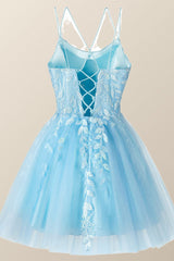 Lavender Appliques A-line Short Princess Dress