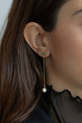 DROP CHAIN PEARL EARRING