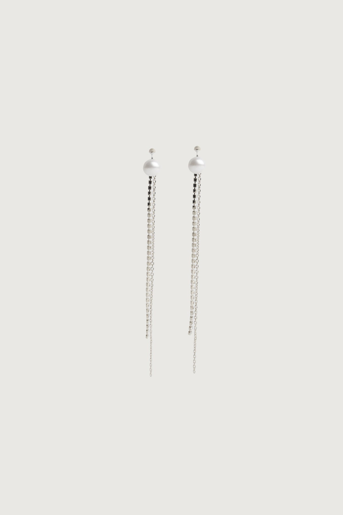 CHAIN AND ZIRCONIA DROP EARRING