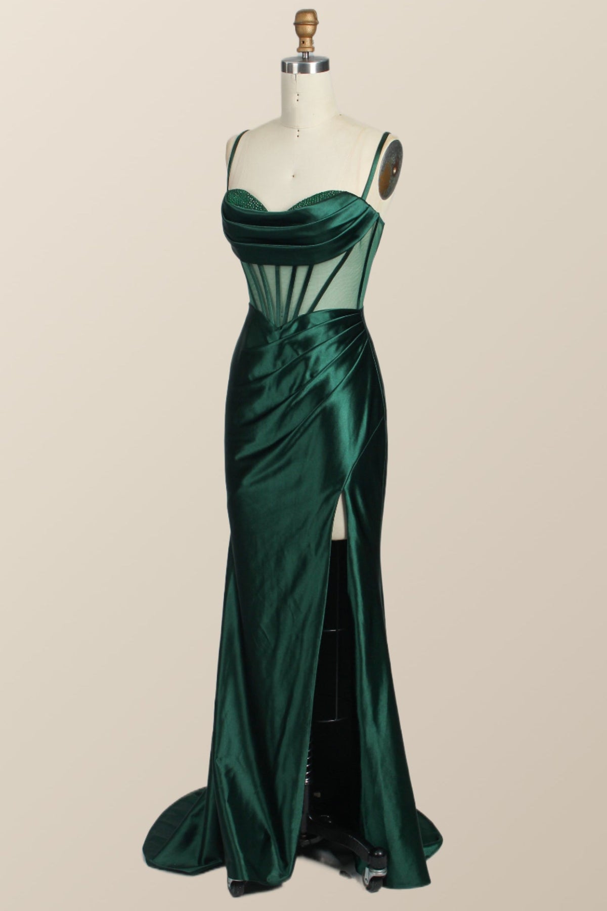 Black Mermaid Satin Long Formal Dress