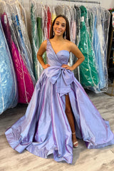 One Shoulder Pink Ruched A-line Formal Dress
