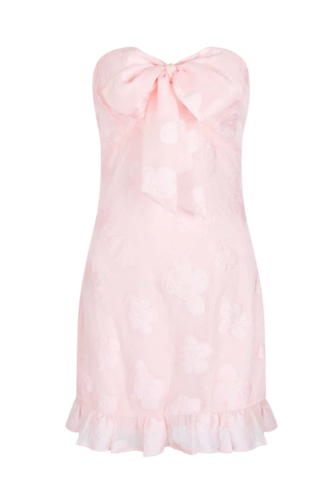 Sweet Pink Bow Fitted Short Dress