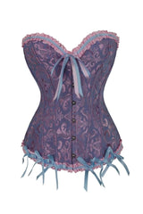 Purple Jacquard Ruffle Bustier Corset
