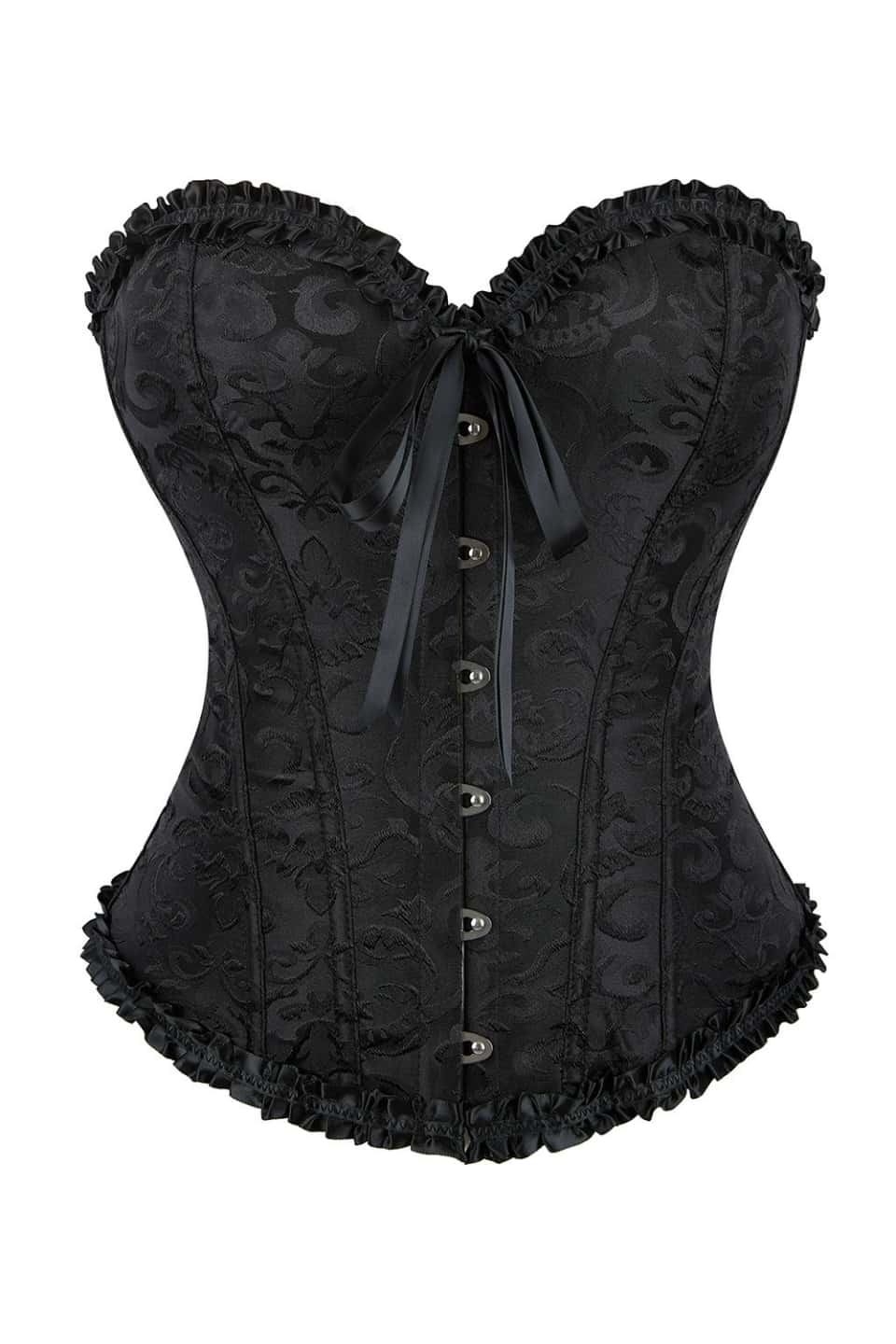 Pink Jacquard Ruffle Bustier Corset