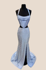 Two Piece Pearls Mermaid Prom Dress