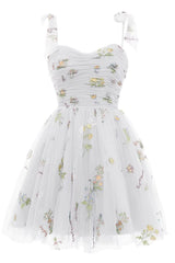 Black A-line Floral Short Princess Dress