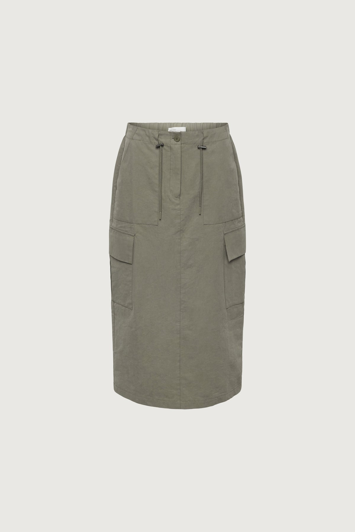 COTTON NYLON MIDI CARGO SKIRT