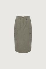 COTTON NYLON MIDI CARGO SKIRT