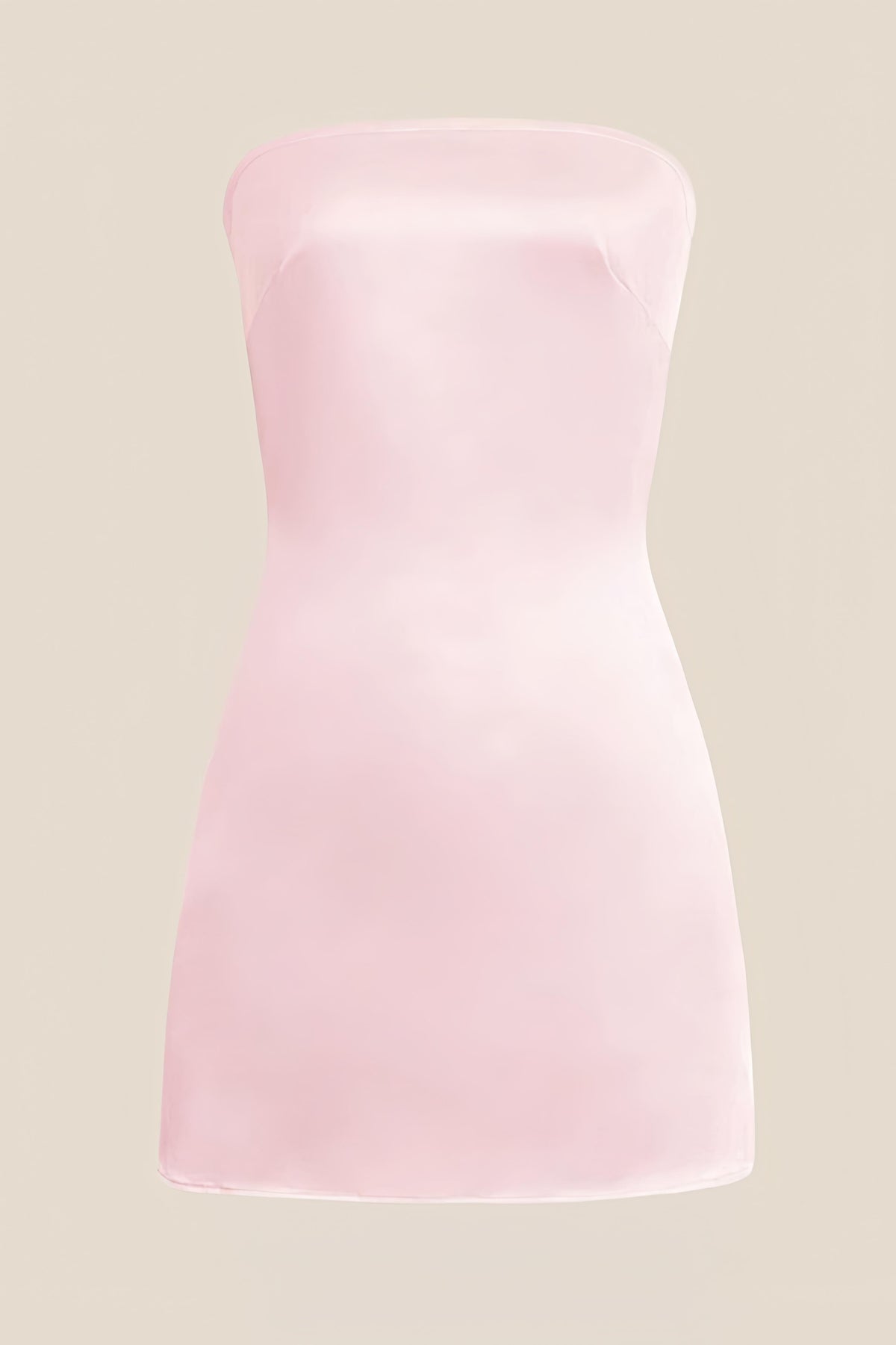 Strapless Pink Back Tie Short Dress
