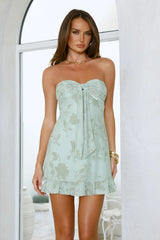 Style Crush Era Strapless Mini Dress Sage