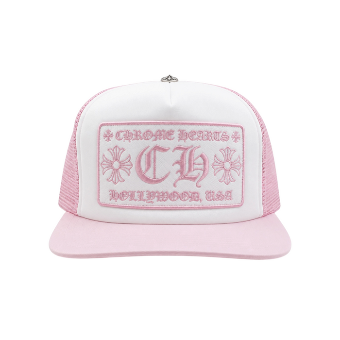 Chrome hearts pink trucker cap