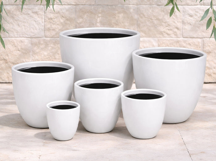 Decor Tall Egg Pot - Gloss White