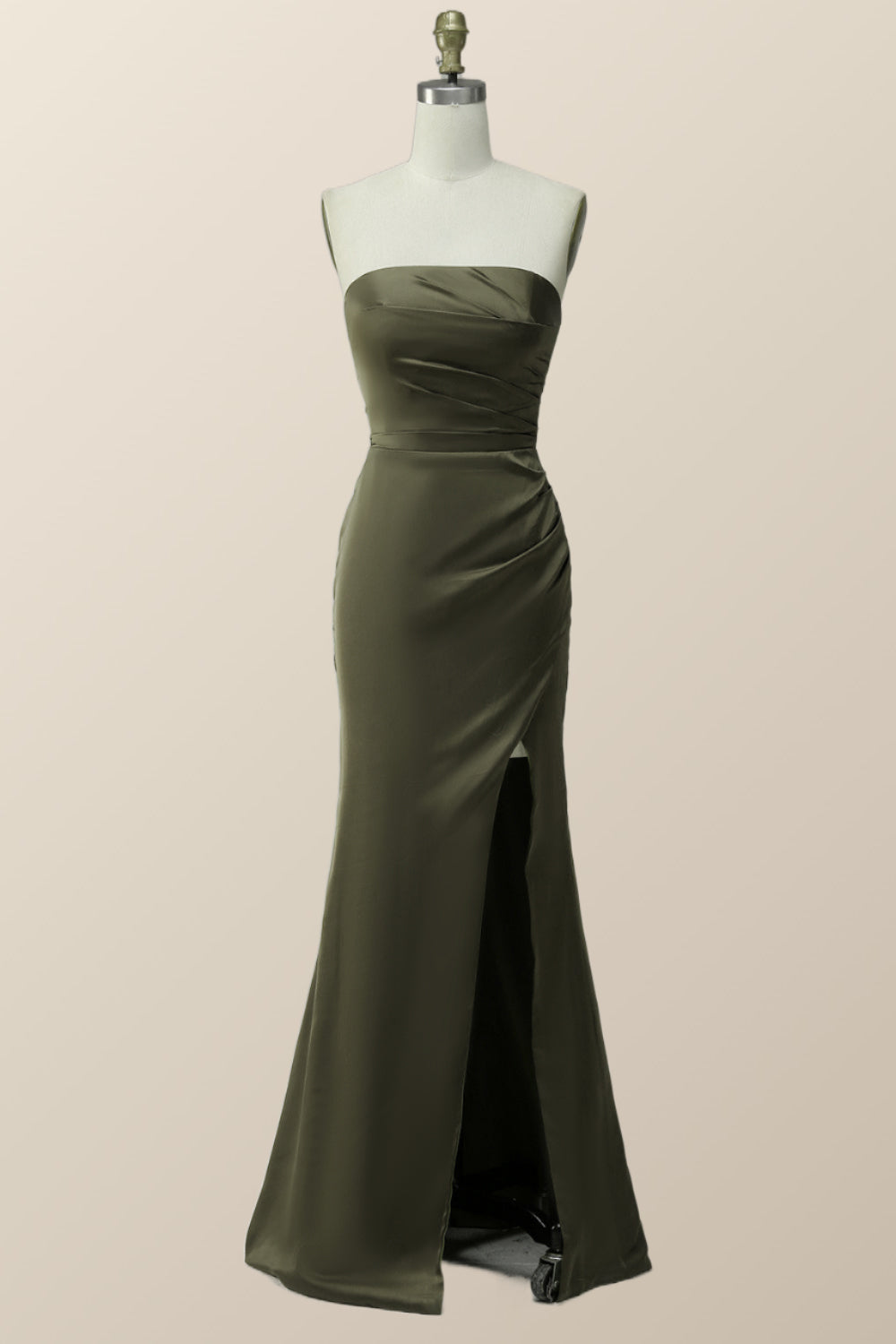 Strapless Olivia Green Mermaid Long Bridesmaid Dress