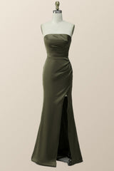 Strapless Olivia Green Mermaid Long Bridesmaid Dress