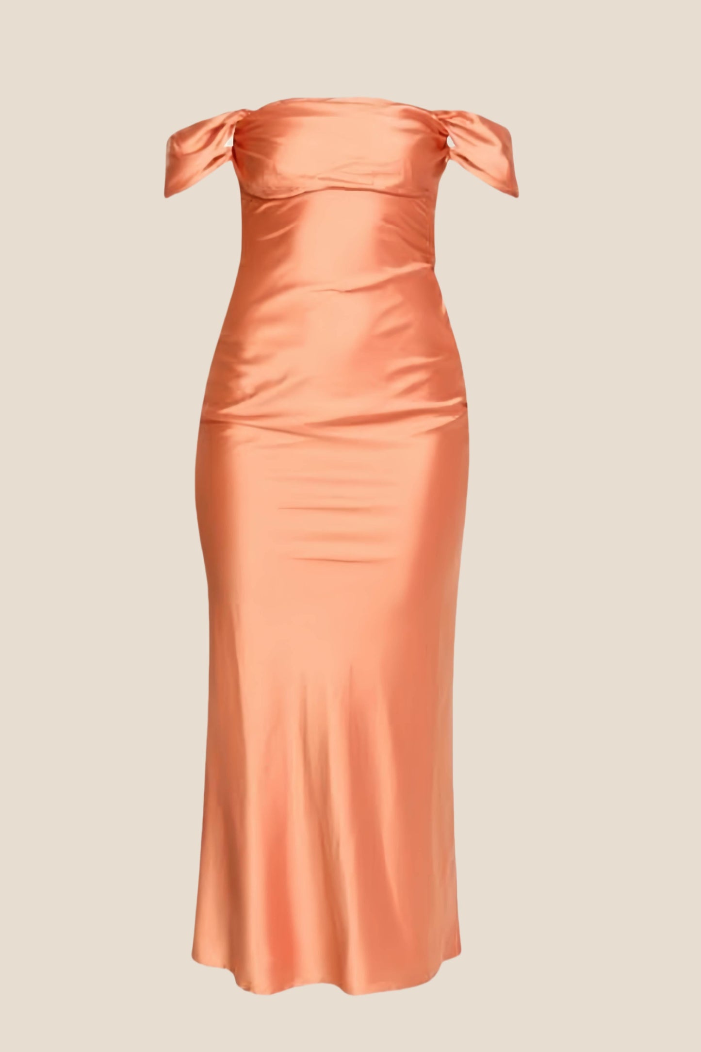 Off the Shoulder Red Soft Satin Long Dress