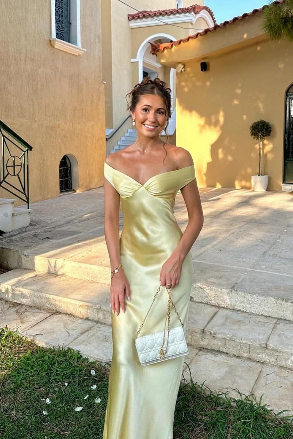 Off the Shoulder Sage Green Soft Satin Fitted Dress