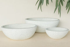 Oval Fibcrete Pot - Terrazzo White