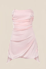 Strapless Grey Ruched Short Homecoming Dress