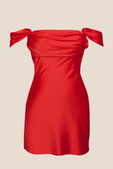 Off the Shoulder Red Mini Party Dress