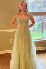 Neon Pink Pleated A-line Long Formal Dress