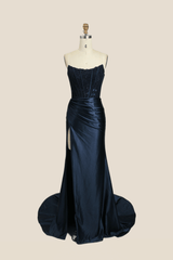 Strapless Fuchsia Lace Mermaid Formal Dress